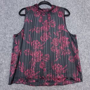 White House Black Market Womens Tie Back Halter Black Red Satin XL Dark Romantic